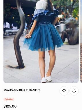 Women's Teal Tulle Skater Skirt - Flared Circle Silhouette